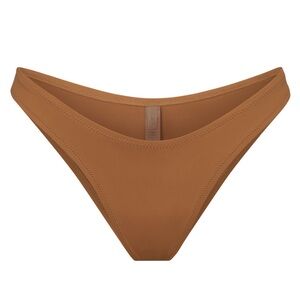 Skims Cheeky Tanga Swim Bottoms Almond Size XL BNWT